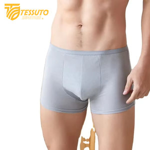 La mejor oferta de ropa interior cómoda de secado rápido para hombre, ropa interior sin costuras de algodón Spandex, Bóxer corto con estampado de logotipo a rayas personalizado Oem - Product Image 1