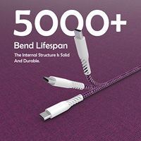 Câble de charge rapide USB-C 60W coloré, gaine en nylon PVC, blindage tressé, revêtement en cuir PU Dragon Skin, certifié MFI, charge et synchronisation