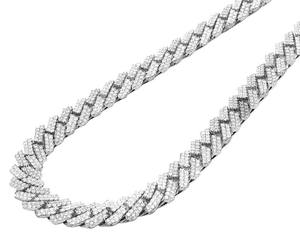 Cadena de eslabones cubanos de oro blanco de 10 quilates de calidad superior con diamantes cultivados en laboratorio, collar helado, joyería para moda masculina - Product Image 2