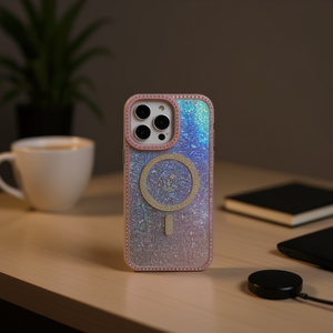 Étui magnétique en TPU+PC pour S24 Ultra avec design diamant scintillant et support magnétique - Product Image 3