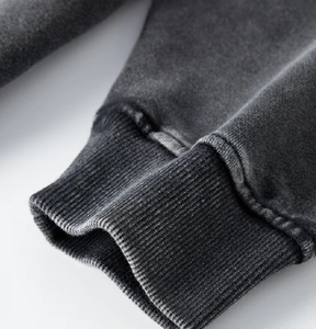 เสื้อมีฮู้ดฟอกสีสำหรับผู้ชายเสื้อวอร์มมีกระเป๋าโอเวอร์ไซส์ผ้าฝ้าย480gsm แนวสตรีทแวร์แนวสตรีทแวร์สำหรับผู้ชาย - Product Image 5