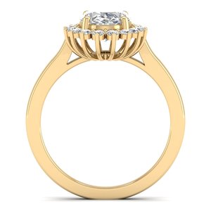 REYES Hip Hop 925 Sterling Silver Oval Cut 2.37Ct Moissanite Halo <b>Ring</b> Luxury Wedding Accessories Bridal Jewelry for Women - Product Image 4