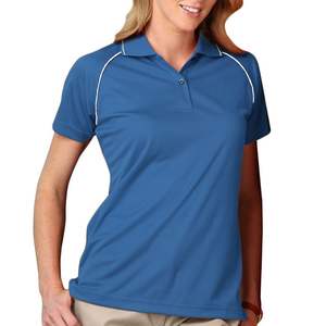 Mesdames personnalisées pour polo avec passepoil contrasté et panneau Vêtements de travail tricotés avec bord de manche contrasté pour le sport et le travail - Product Image 5