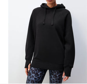 Sudadera con cremallera para mujer Mezcla de algodón Sudadera con capucha de bolsillo Cuello alto Sudadera con cremallera Sudadera con capucha y capucha para mujer - Product Image 1