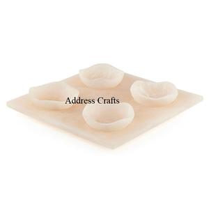 Plateau de service en résine de quartz rose écologique tendance, bols à noix, vaisselle, utilisation en fête, bol de service alimentaire, bol à bonbons, bol à en-cas - Product Image 1