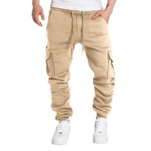 Pantalones de chándal para hombre con logotipo personalizado, pantalones de chándal de algodón en blanco, pantalones cargo con cordón para gimnasio para hombre - Product Image 2