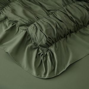 <strong>Olive</strong> <strong>Green</strong> Ruched Comforter Set King Size Boho Ruffle <strong>Bedding</strong> 7 Pcs Fluffy Luxury Ruffle Comforter <strong>Bedding</strong> Set - Product Image 3