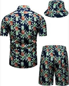 <b>Mens</b> 3PCS Set Vintage Satin Breathable Custom Flower Hawaiian Shirt Shorts and <b>Bucket</b> <b>Hat</b> Summer Beach Holiday Outfit - Product Image 6