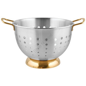 Ensemble de 3 pièces de passoire de ville de qualité supérieure en acier inoxydable avec poignée dorée - Product Image 4