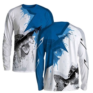 Alta calidad 100% poliéster sublimación pesca Jersey transpirable hombres sublimación pesca Jersey - Product Image 1