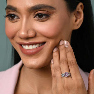 Anillos de Plata de Ley 925 de Primera Calidad para Mujer, Chapados en Rodio con Morganita de Corte Princesa, Joyería Fina, Tipo Anillo para Hombre - Product Image 3