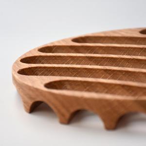 Dessous de plat rond en chêne en bois support de service protecteur de table avec base antidérapante pour la cuisine à manger ustensiles de cuisine utilisation décorative - Product Image 3