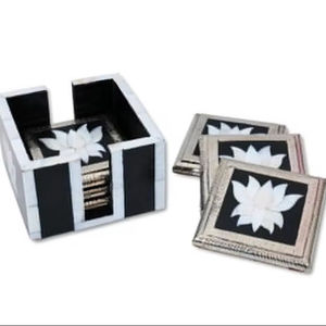 Dessous de verre à thé en bois de haute qualité avec style classique, accessoires de table en incrustation d'os de bonne qualité, dernière conception en vente - Product Image 1