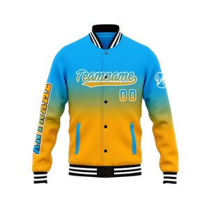 Veste varsity en cuir et laine sur mesure, style streetwear, avec broderies et patchwork haut de gamme pour les marques de mode - Product Image 2