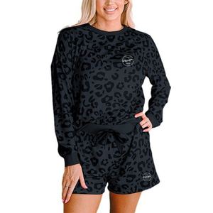 Conjuntos de Sudadera y Pantalones Cortos Sublimados Personalizados, Conjunto Deportivo de Pantalones Cortos para Mujer, Conjunto de Pantalones Cortos Femeninos con Estampado al por Mayor - Product Image 2