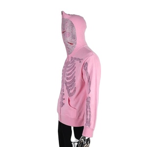 Sweat à capuche zippé intégral tendance pour homme, 480 GSM, en molleton de coton et polyester, avec masque intégré, style streetwear, épais, personnalisable OEM - Product Image 4
