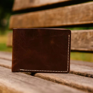 Elegante Vintage de cuero genuino Bi-Fold Wallet Delgado RFID Bloqueo Plegable Monedero abierto para hombres OEM - Product Image 1