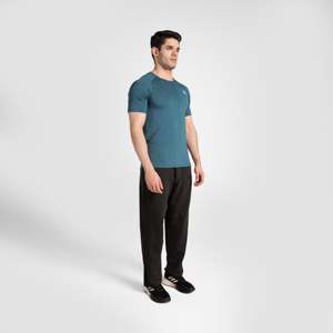 T-shirt en maille 100 % polyester, couleur Teal uni, 200 g, en tissu tricoté Dry-Fit et compressé, coupe ample, imprimé sérigraphié - Product Image 2