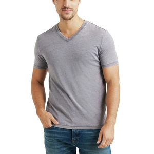 2024 Top Trend Camisetas transpirables de secado rápido para hombres Logotipo personalizado Cuello en V con patrón de impresión sólida Servicio OEM de la mejor calidad para niños - Product Image 5