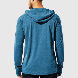 T-shirt à capuche décontracté 100 % polyester léger à manches longues pour homme - Respirant et écologique, coupe classique pour l'été - Product Image 2