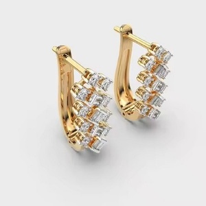 Pendientes de Diamantes Redondos Brillantes de la Mejor Calidad con Certificación para Reventa y Regalos Disponibles a Precio de Exportación - Product Image 4