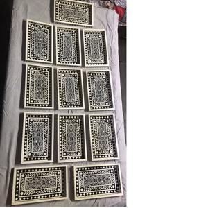 ถาดเสิร์ฟแบบยั่งยืนทำด้วยมือแบบสั่งทำ-ฝังกระดูกและแม่ของไข่มุกสำหรับตกแต่งบ้านจำหน่ายในร้านค้า - Product Image 1