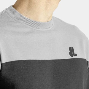 Conjunto de chándal con bloque de color personalizado para hombre y mujer, chándal de calle de gran tamaño de algodón 100% - Product Image 5