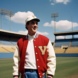 Chaqueta universitaria bordada personalizada para hombre, chaquetas de béisbol ajustadas informales, chaqueta universitaria de manga de cuero a prueba de viento - Product Image 3