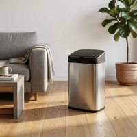 Poubelle intelligente à capteur en acier inoxydable 30L, très vendue, avec couvercle, pour usage intérieur