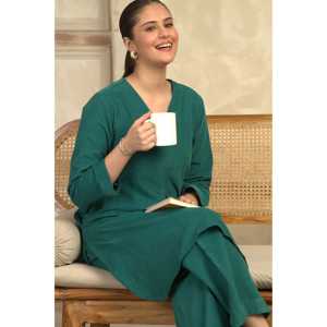 Ensemble Kurta en velours côtelé d'hiver pour femmes Vêtements en denim confortables - Product Image 4