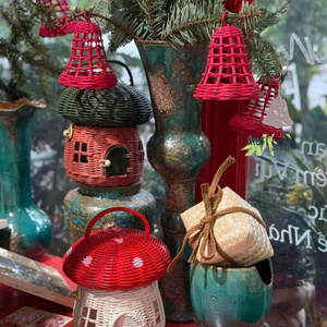 Rustic Handmade Rattan <b>Christmas</b> Ornament Natural Hanging <b>Tree</b> Decoration for Holiday Season Home Decor Wholesale Vietnam - Product Image 5
