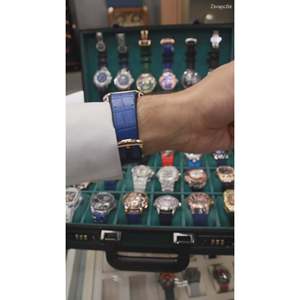 Reloj de Lujo para Hombre con Correa de Goma Negra, Cristal con Diamantes, Movimiento de Cuarzo, Pantalla Analógica, Caja de Acero Inoxidable, Resistente al Agua 10M - Product Image 4