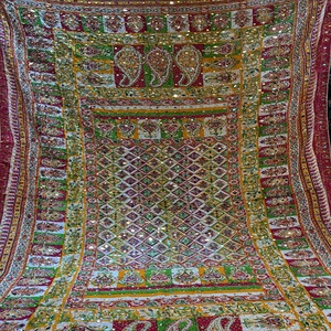 High Quality Indian Phulkari Hand <b>Embroidered</b> Dupatta <b>Shawl</b> Floral Design Handmade Beautiful Color Scarf for Women and Ladies - Product Image 4