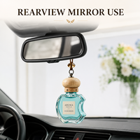Diffuseur de parfum de voiture suspendu réglable avec bouchon en bois, flacon de parfum personnalisé, désodorisant de luxe sur mesure pour voiture