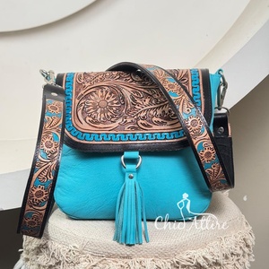 Nouveau sac femmes 2025 sacs à main en cuir repoussé à la main unique épaule à la mode femmes sac à bandoulière en cuir véritable sac à main en gros - Product Image 1