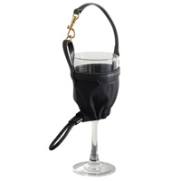 Collier porte-verre à vin en cuir durable, design français, avec sangle mains libres pour dégustation, bar et fournitures de fête