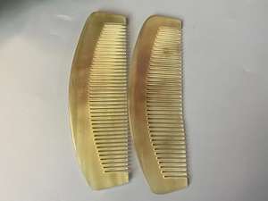 Peigne à cheveux en corne de buffle véritable, antistatique, écologique, fait main, de haute qualité, design nautique, poli, pour homme - Product Image 3