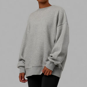 Sudadera de Cuello Redondo de Felpa 100% Algodón con Logotipo Personalizado, Sudadera de Invierno para Mujer, Estilo Holgado, Informal, de Punto, Manga Larga, Transpirable - Product Image 2