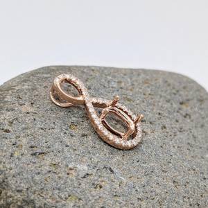 Componentes de Joyería para Fabricación de Joyas Finas, Base de Colgante con Engaste de Puntas, Forma Geométrica de 9x7mm, Plata de Ley y Chapado en Oro - Product Image 5