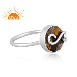 Vente chaude Fine Sterling Silver Natural Mojave Copper Oyster Turquoise Gemstone Bague empilable Fabricant de bijoux personnalisé - Product Image 2