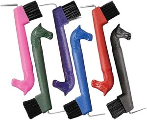 耐用的马蹄镐，带硬刷和舒适的手柄，用于蹄清洁 | <span class=keywords><strong>2</strong></span>合1马蹄镐和刷子 - Product Image 4