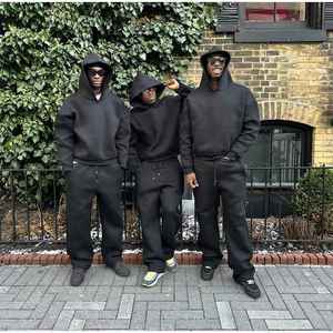 Sweat à capuche en coton uni surdimensionné personnalisé thermique de qualité supérieure pull pour hommes unisexe en vrac poids lourd sweats à capuche et sweat-shirts pour hommes - Product Image 6