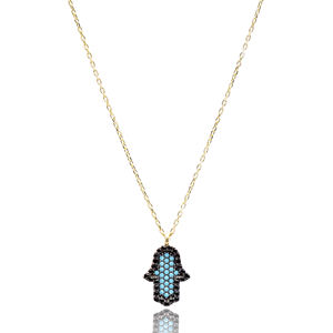 จี้สร้อยคอพลอยเพทายสีเทอร์ควอยซ์จี้สร้อยคอแบบตุรกีทำด้วยมือเครื่องประดับเงินสเตอร์ลิงสำหรับ925 - Product Image 1