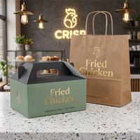 Boîte à emporter pour poulet frit en gros, emballage alimentaire rapide portable en carton