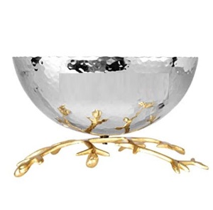 Juego de 3 cuencos de postre de acero inoxidable con base de aluminio pulido dorado, diseño moderno para servir - Product Image 2