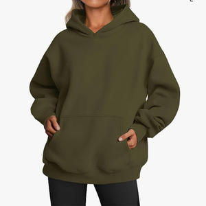 Sudadera con capucha de lana de algodón para mujer con cremallera personalizada Crop Top Pullover Sudadera Otoño Cuello con capucha Bordado 3D - Product Image 6