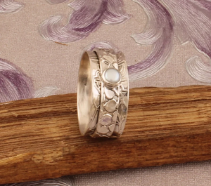 High Quality 925 Sterling Silver <b>Spinner</b> <b>Ring</b> Unisex Vintage Style for Wedding & Party - Product Image 2