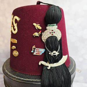 Shriners Fez <b>Hat</b> Masonic 100% Wool Hand Embroidery Rhinestones Customizable Colors Daily Outdoor High Quality Best Sale - Product Image 6