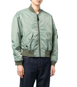 Blouson aviateur en nylon à col montant personnalisé, blouson aviateur en nylon pour homme grande taille, service OEM avec décoration de motifs - Product Image 3