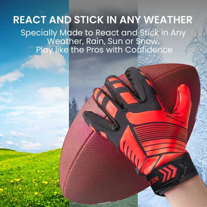 Gants de football américain avec logo personnalisé de haute qualité pour adultes Gants de football en cuir super collants Design attrayant - Product Image 4